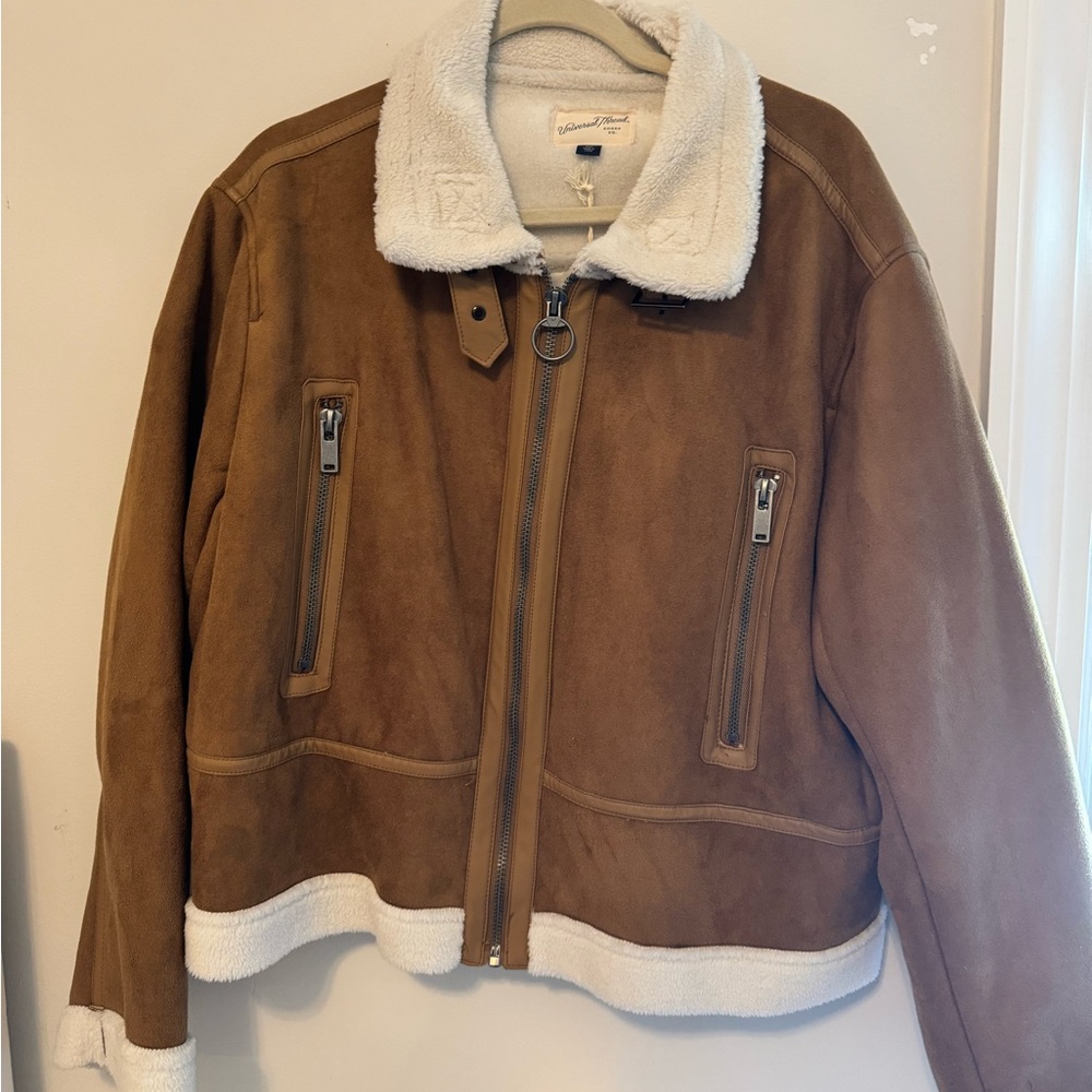 Universal Thread Brown and White Bomber Jacket